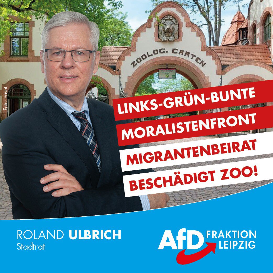 Links-grün-bunte Moralistenfront beschädigt Leipziger Zoo.
